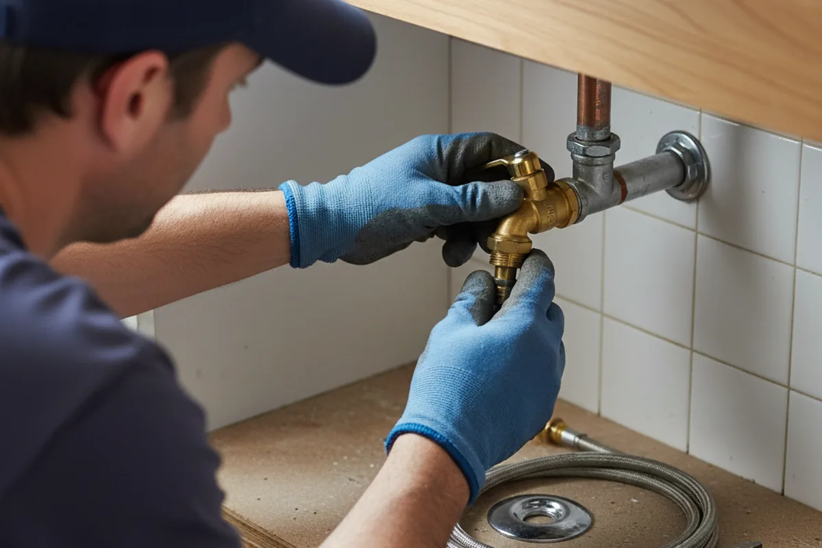 Shutoff valve and fitting work during Emergency Plumbing in Collinsville